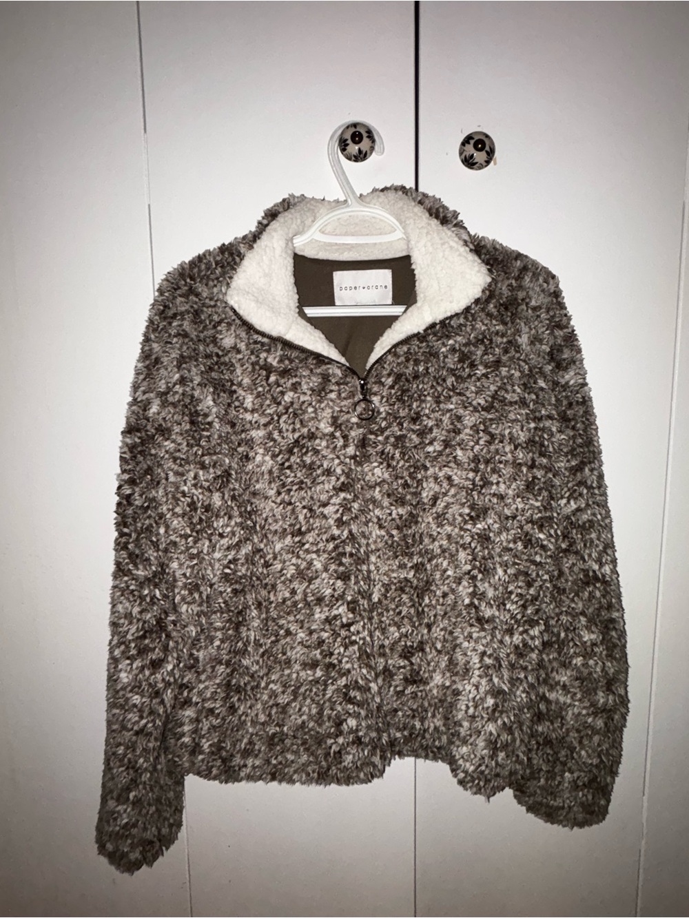 Cozy Faux-Sherpa Zip Jacket - brown